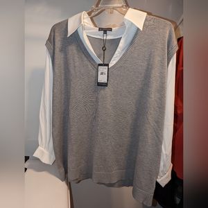 Adrianna Papell Sweater with attach blouse Size 2X